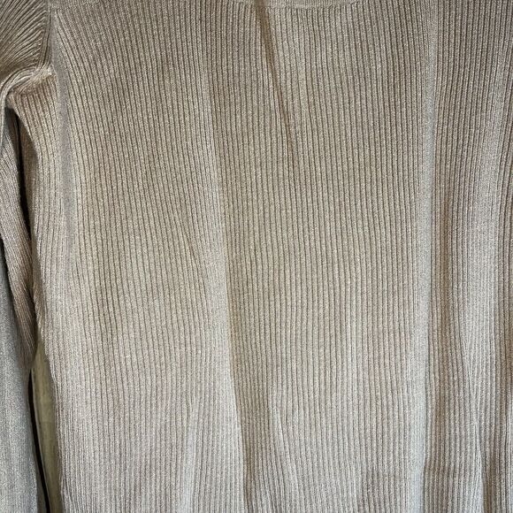 Maurice Top Women's Large Nude Open Long Sleeve Waffle Knit Stretch Fall - Picture 4 of 7